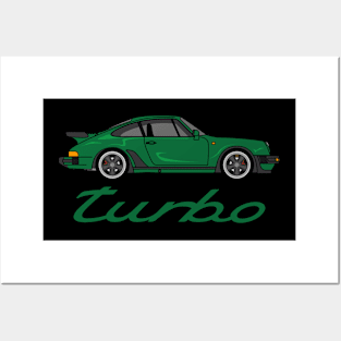 Green 911 Turbo Posters and Art